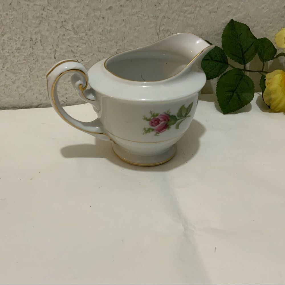 Vintage KYOTO China ROSEVERTE 7312 CREAMER  Pink Roses Gold EUC JAPAN G15